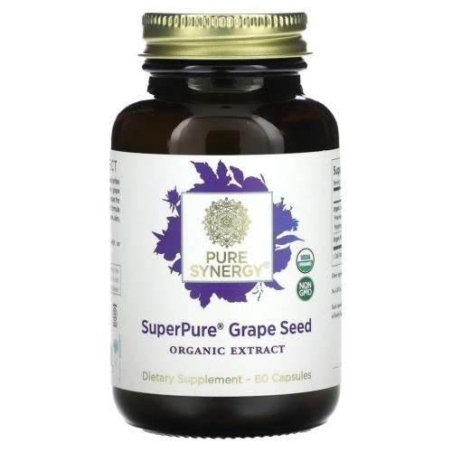 Pure Synergy, Super Pure, виноградные косточки, 60 капсул