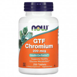 NOW Foods, GTF Chromium, 200 мкг, 250 таблеток