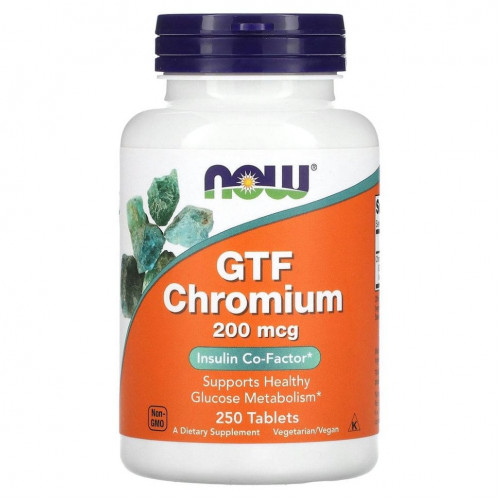 NOW Foods, GTF Chromium, 200 мкг, 250 таблеток