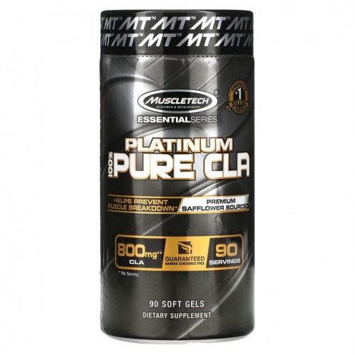 Muscletech, Essential Series, Platinum Pure CLA, на 100% чистая КЛК, 800 мг, 90 капсул