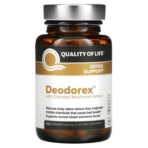 Quality of Life Labs, Deodorex, с экстрактом грибов Champex, 250 мг, 60 вегетарианских капсул