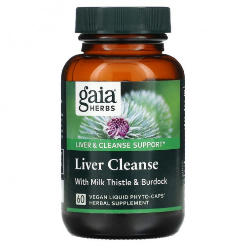 Gaia Herbs, Liver Cleanse, 60 вегетарианских фито-капсул с жидкостью