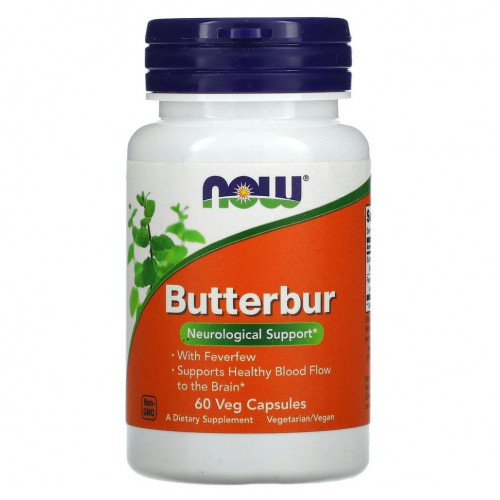 NOW Foods, Butterbur, 60 растительных капсул