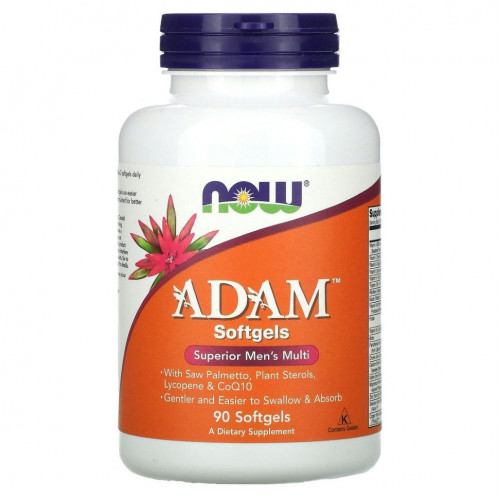 NOW Foods, ADAM, эффективные мультивитамины для мужчин, 90 капсул