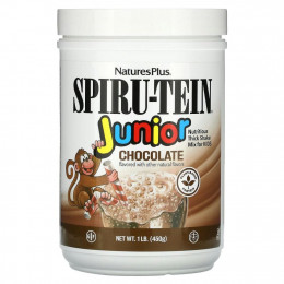 NaturesPlus, Spiru-Tein Junior, смесь для приготовления питательных густых коктейлей, шоколад, 450 г (1 фунт)