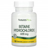 NaturesPlus, Бетаин гидрохлорид (Betaine Hydrochloride), 600 мг, 90 таблеток