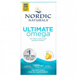 Nordic Naturals, Ultimate Omega, со вкусом лимона, 640 мг, 120 капсул