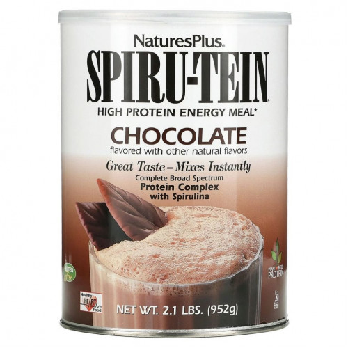 NaturesPlus, Spiru-Tein, энергетическая добавка с высоким содержанием протеина, со вкусом шоколада, 952 г (2,1 фунта)