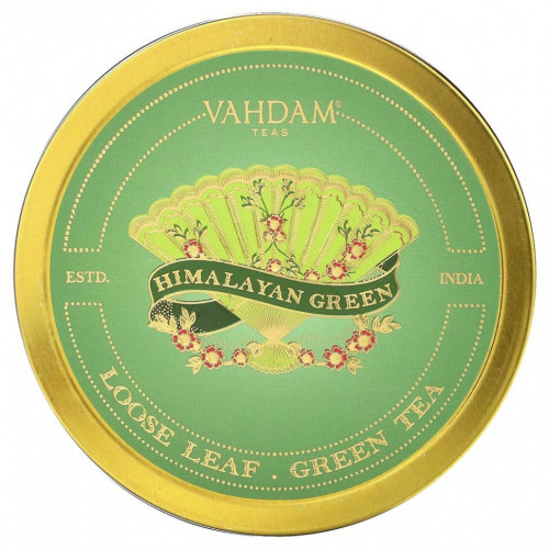 Vahdam Teas, рассыпной зеленый чай, подарочный набор гималайского зеленого чая, 1 жестяная коробка