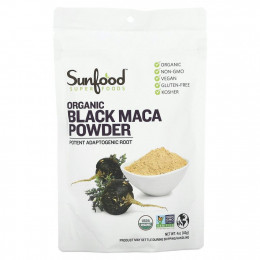 Sunfood, суперфуды, 4% порошок из органической черной маки, 113 г (4 унции)