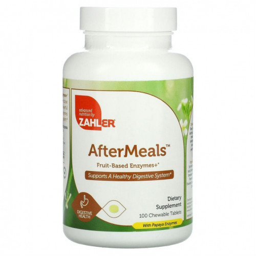 Zahler, AfterMeals, фруктовые ферменты, 100 жевательных таблеток