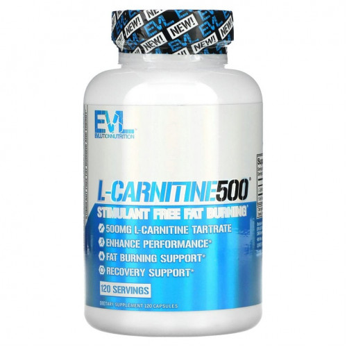 EVLution Nutrition, L-Carnitine500, 120 капсул