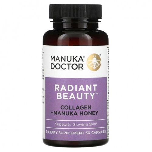 Manuka Doctor, Radiant Beauty, коллаген и мед манука`` 30 капсул