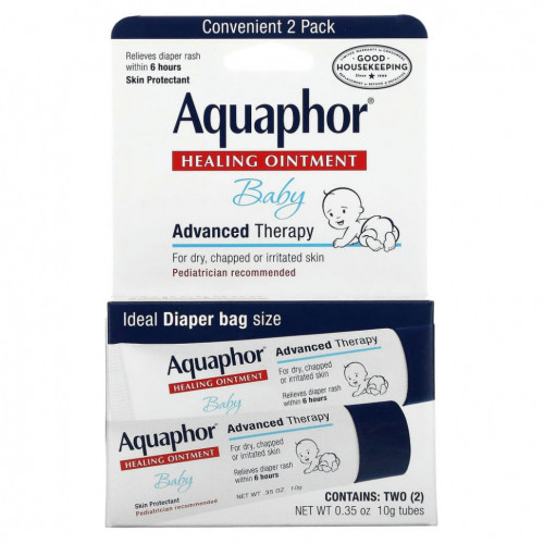 Aquaphor, Детская лечебная мазь, 2 тюбика, 10 г (0,35 унции)