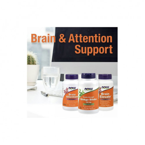 NOW Foods, Brain Attention, натуральный шоколадный вкус, 60 жевательных таблеток