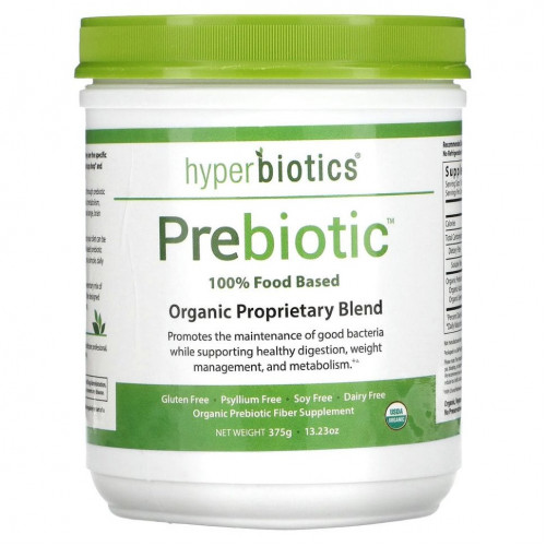 Hyperbiotics, Prebiotic, органическая патентованная смесь, 375 г (13,23 унции)