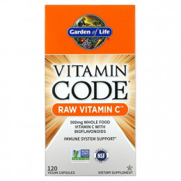 Garden of Life, Vitamin Code, витамин C RAW, 250 мг, 120 веганских капсул