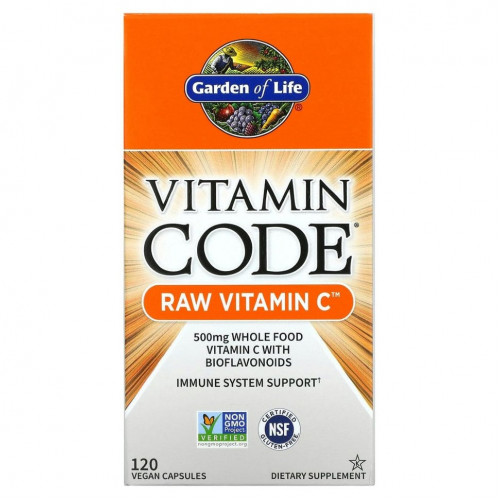 Garden of Life, Vitamin Code, витамин C RAW, 250 мг, 120 веганских капсул