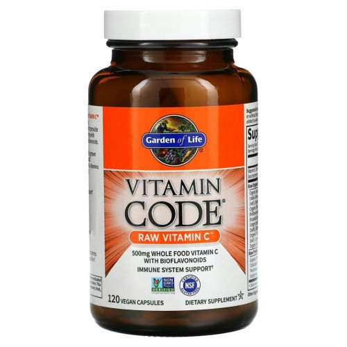 Garden of Life, Vitamin Code, витамин C RAW, 250 мг, 120 веганских капсул