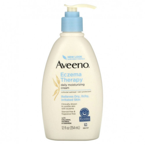 Aveeno, Eczema Therapy, Moisturizing Cream, Fragrance Free, 12 fl oz (354 ml)