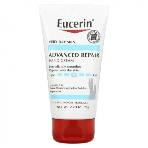 Eucerin, Крем для рук для продвинутого восстановления, без запаха, 2,7 унции (78 г)