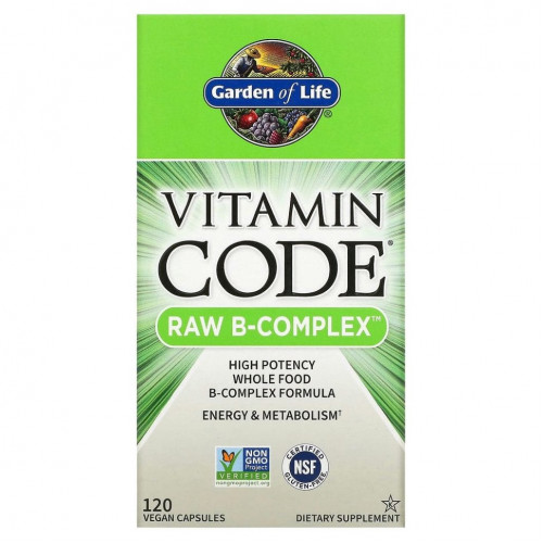 Garden of Life, Vitamin Code, Raw B-Complex, 120 веганских капсул