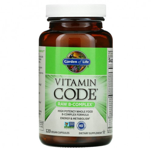 Garden of Life, Vitamin Code, Raw B-Complex, 120 веганских капсул