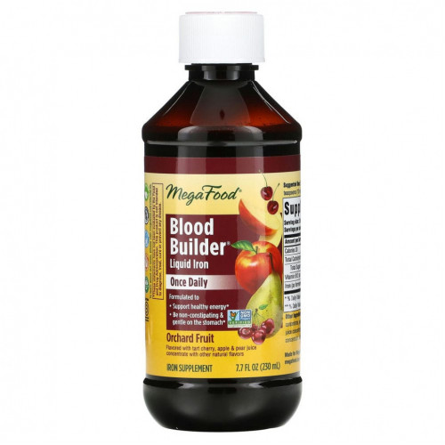 MegaFood, Blood Builder Liquid Iron, Once Daily, Orchard Fruit, 230 мл (7,7 жидк. Унции)