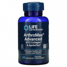 Life Extension, ArthroMax Advanced, усовершенствованный состав, NT2 Collagen и ApresFlex, 60 капсул