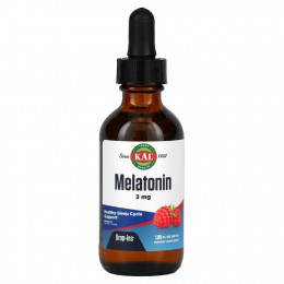 KAL, Melatonin, Natural Raspberry Flavor, 3 mg , 1.85 fl oz (55 ml)