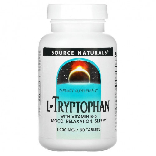 Source Naturals, L-триптофан, 1000 мг, 90 таблеток