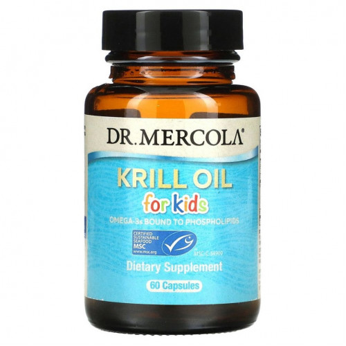 Dr. Mercola, крилевый жир для детей, 60 капсул