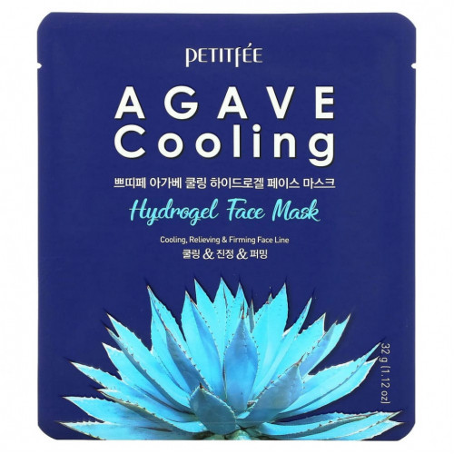 Petitfee, Agave Cooling, гидрогелевая маска для лица, 5 шт. по 32 г (1,12 унции)