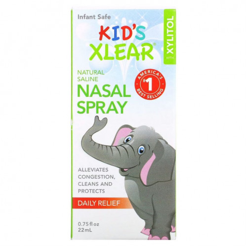 Xlear, Kid's Xlear, солевой назальный спрей для детей, 22 мл (0,75 жидк. унции)