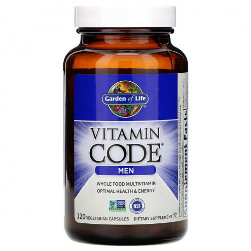 Garden of Life, Vitamin Code, мультивитамины из цельных продуктов для мужчин, 120 вегетарианских капсул