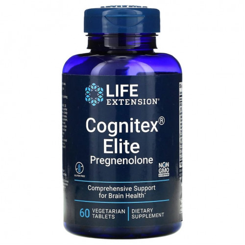 Life Extension, Прегненолон Elite Cognitex, 60 вегетарианских таблеток