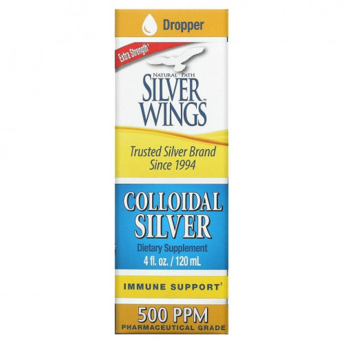 Natural Path Silver Wings, Colloidal Silver, Extra Strength, 500 ч/млн, 120 мл (4 жидких унции)