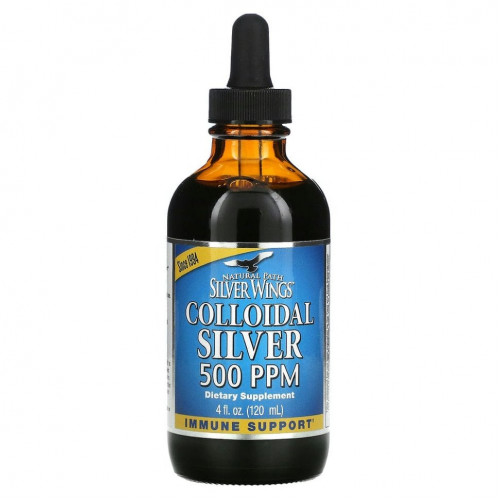 Natural Path Silver Wings, Colloidal Silver, Extra Strength, 500 ч/млн, 120 мл (4 жидких унции)