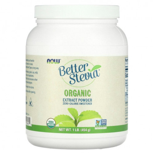 NOW Foods, Better Stevia, Organic Extract Powder, 1 фунт (454 г)