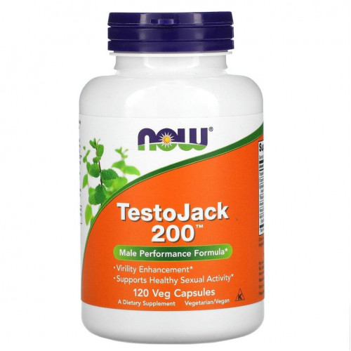 NOW Foods, TestoJack 200, 120 растительных капсул