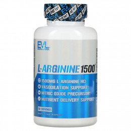 EVLution Nutrition, L-аргинин 1500, 100 капсул