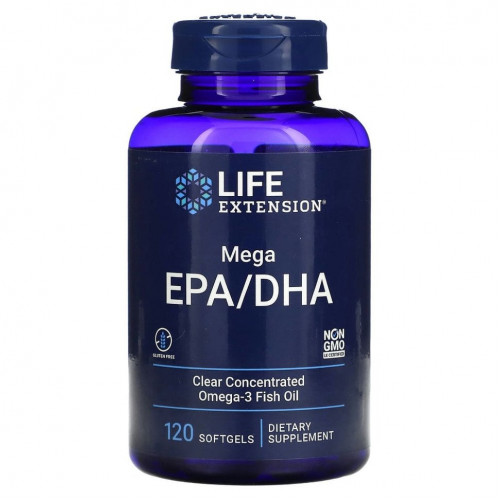 Life Extension, Mega EPA/DHA, 120 капсул