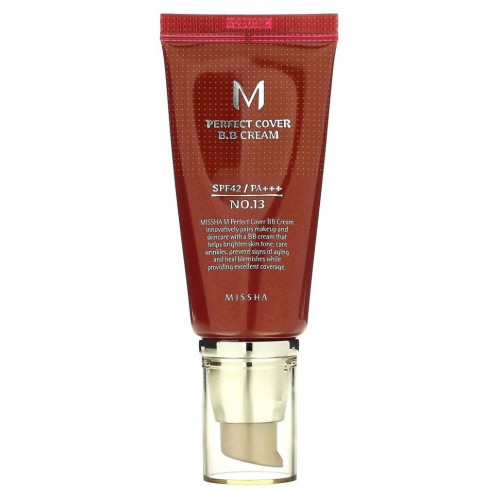 Missha, Perfect Cover BB Cream, BB-крем, SPF 42 PA+++, оттенок 13 насыщенный бежевый, 50 мл