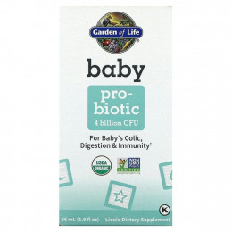 Garden of Life, Baby, Probiotic, пробиотик для детей, 4 млрд КОЕ, 56 мл (1,9 жидк. унций)