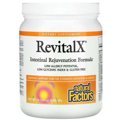 Natural Factors, RevitalX, смесь напитков для восстановления кишечника, 454 г (1 фунт)