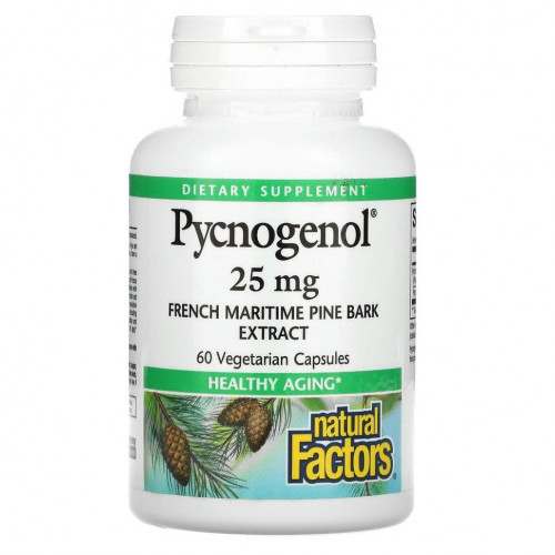 Natural Factors, Pycnogenol, 25 мг, 60 вегетарианских капсул