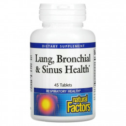 Natural Factors, Здоровье дыхательных путей (Lung, Bronchial Sinus Health), 45 таблеток