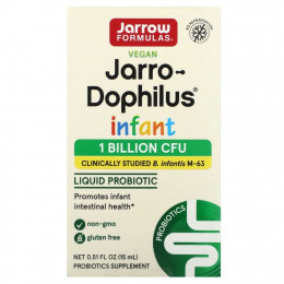 Jarrow Formulas, Jarro-Dophilus, для младенцев, пробиотики в каплях, 1 миллиард живых бактерий, 15 мл (0,51 жидк. унции)