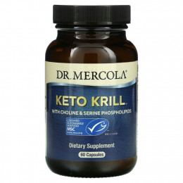 Dr. Mercola, Keto Krill, криль с фосфолипидами холина и серина, 60 капсул