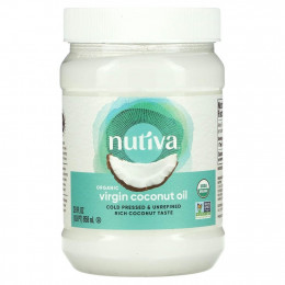 Nutiva, органическое кокосовое масло первого отжима, 858 мл (29 жидк. унций)